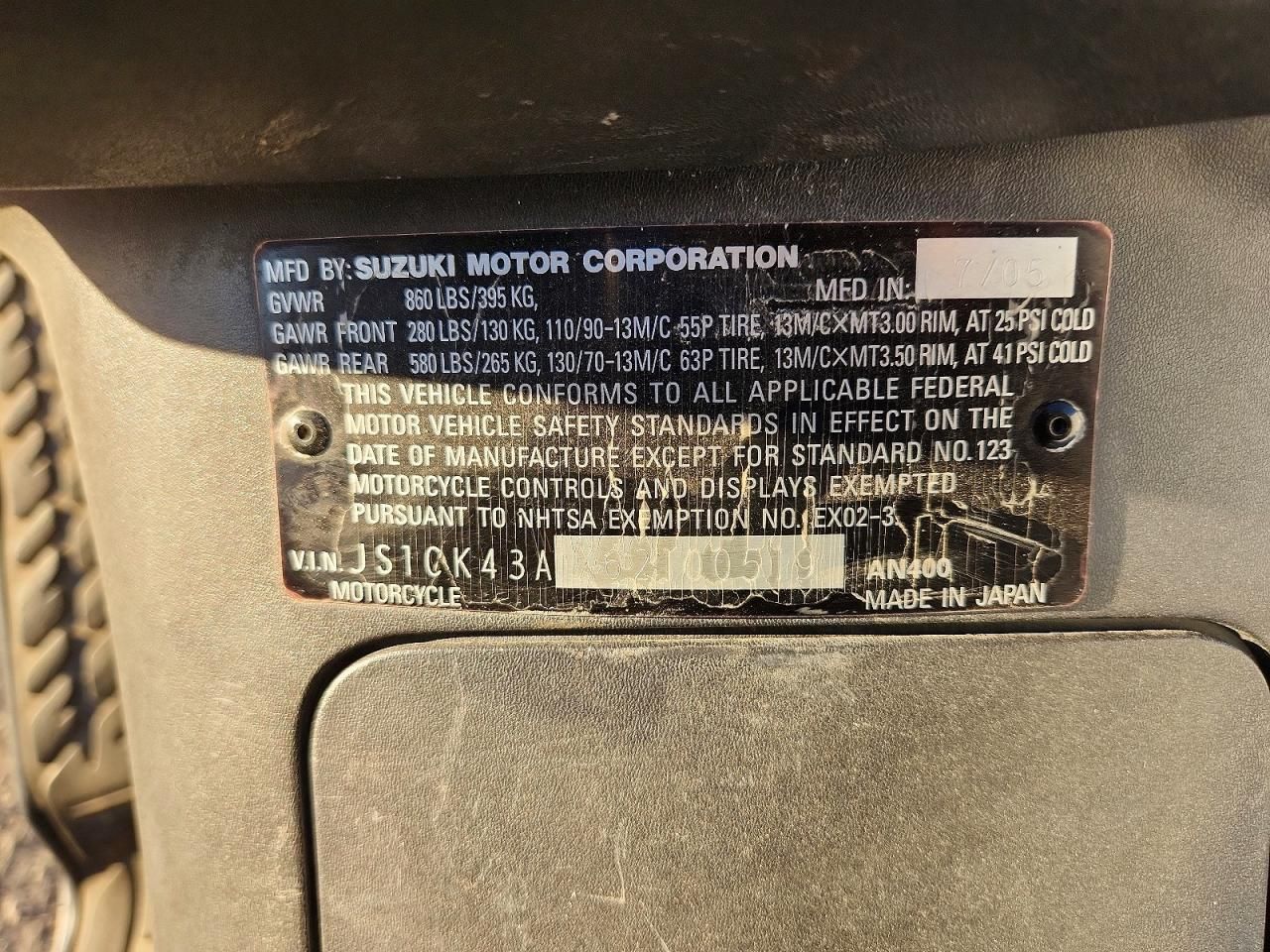 2006 Suzuki AN400 K3