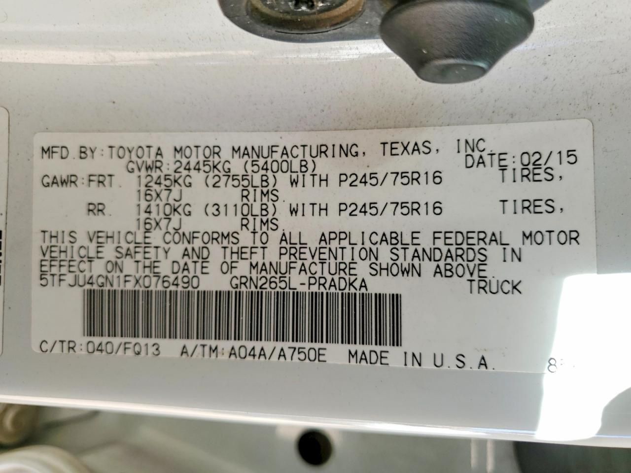 2015 Toyota Tacoma Prerunner V6