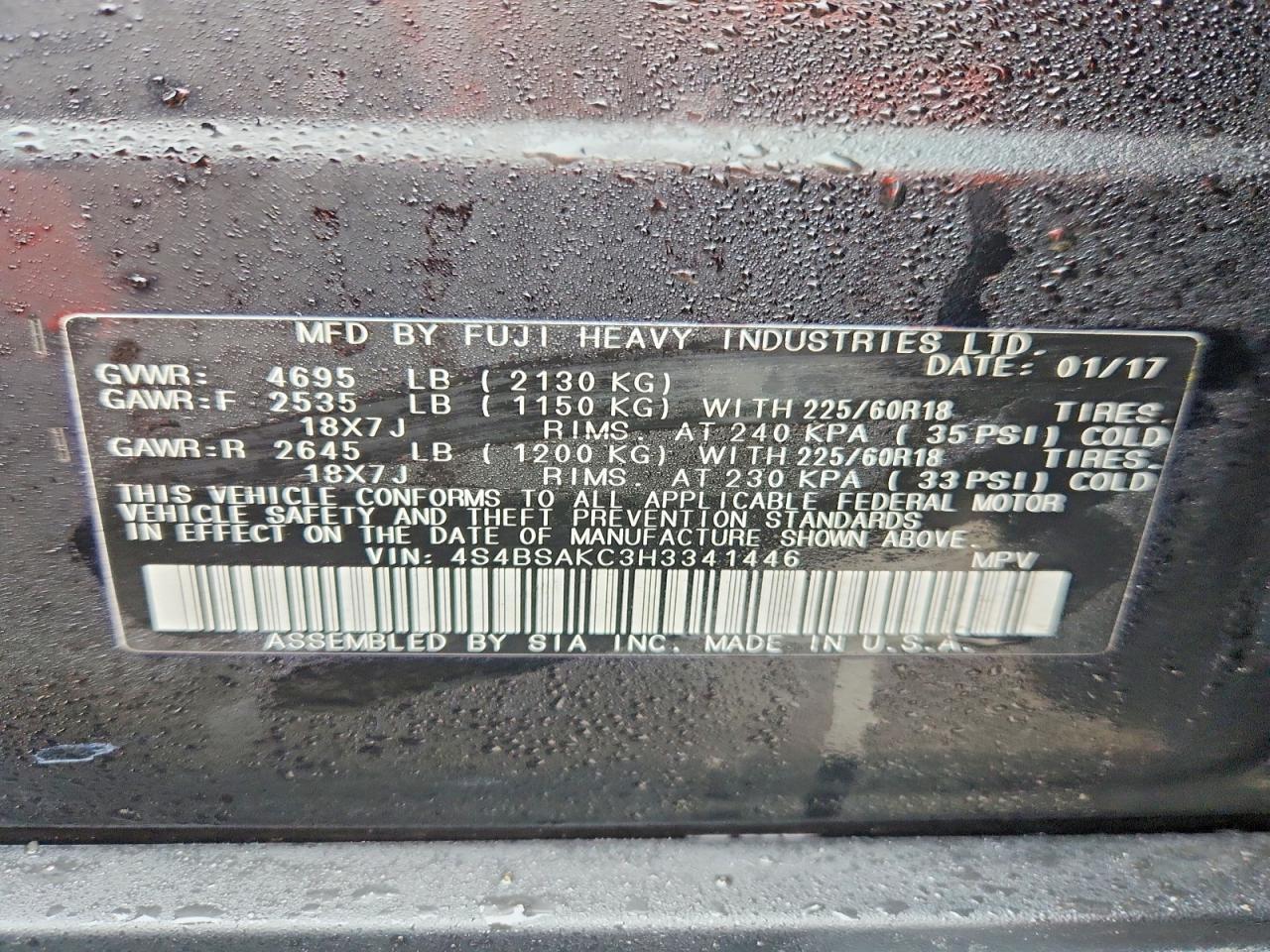 2017 Subaru Outback 2.5i Limited