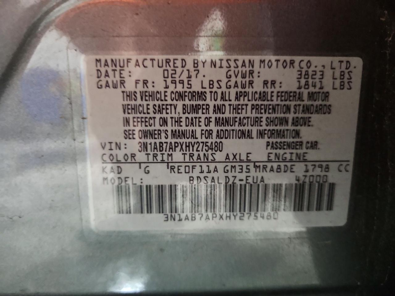 2017 Nissan Sentra s