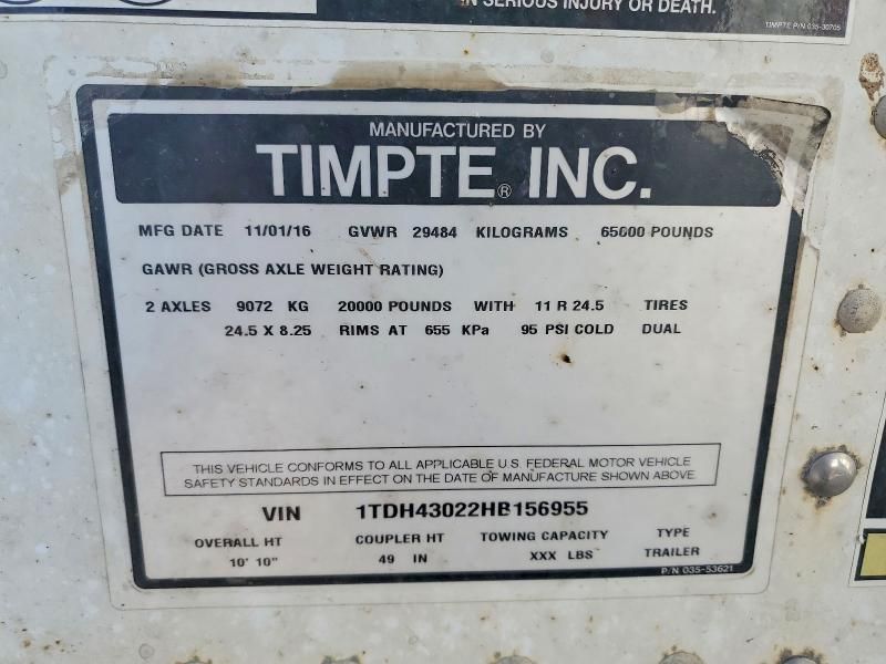 2017 Timpte Hopper-Grain Trailer