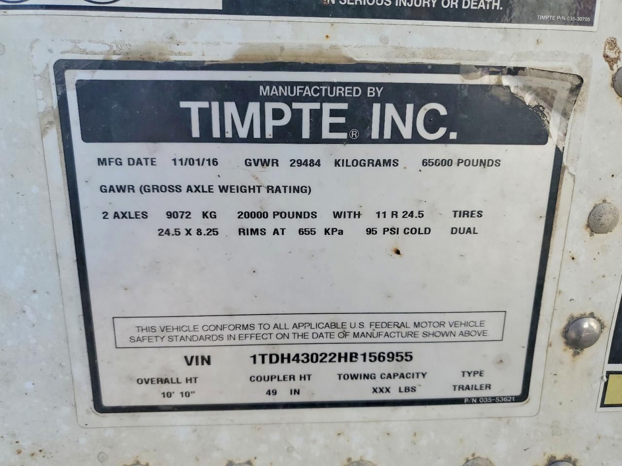 2017 Timpte Hopper-Grain Trailer