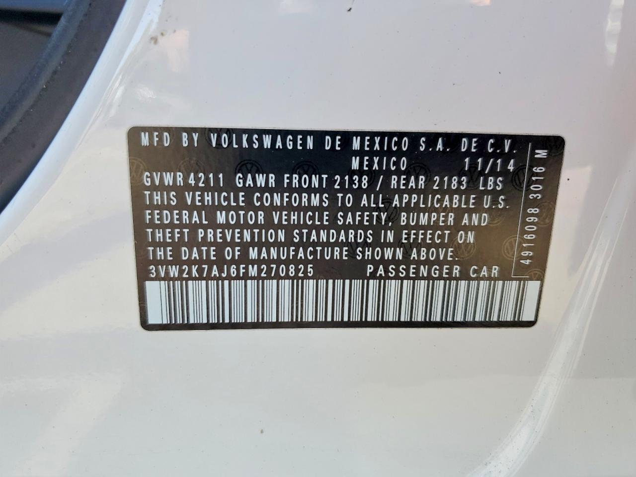 2015 Volkswagen Jetta Base