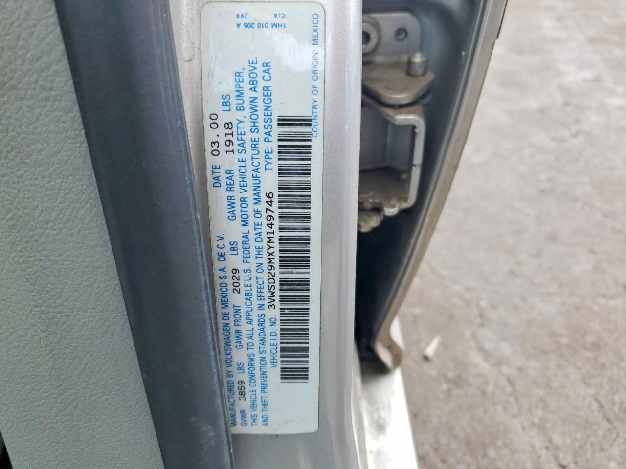 2000 Volkswagen Jetta gls