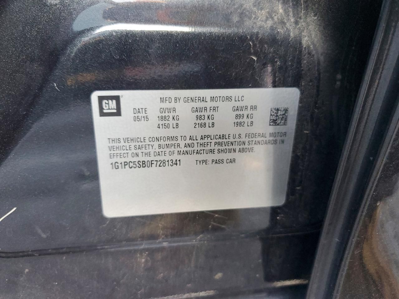 2015 Chevrolet Cruze lt