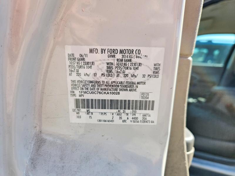 2012 Ford Escape xls