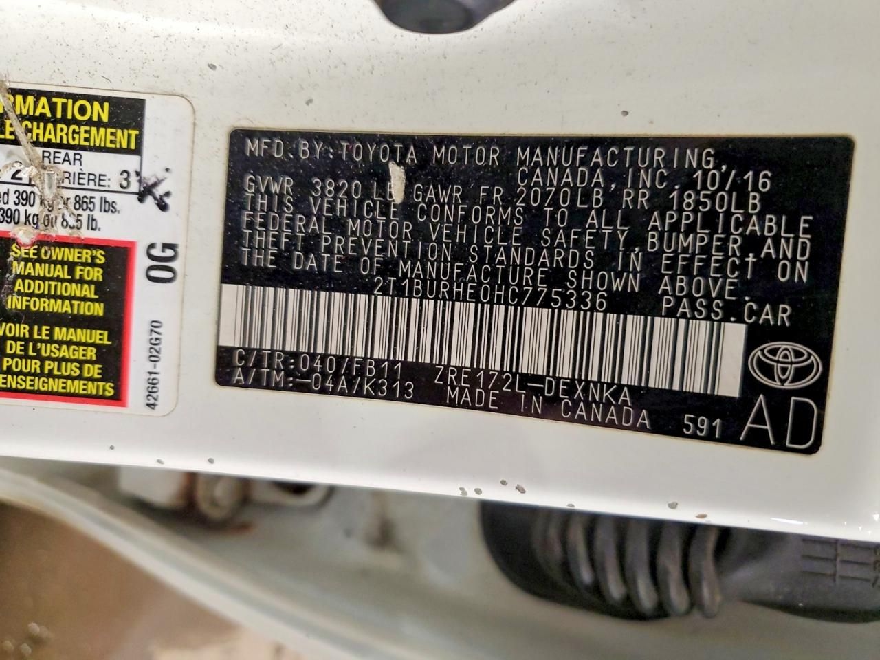 2017 Toyota Corolla l