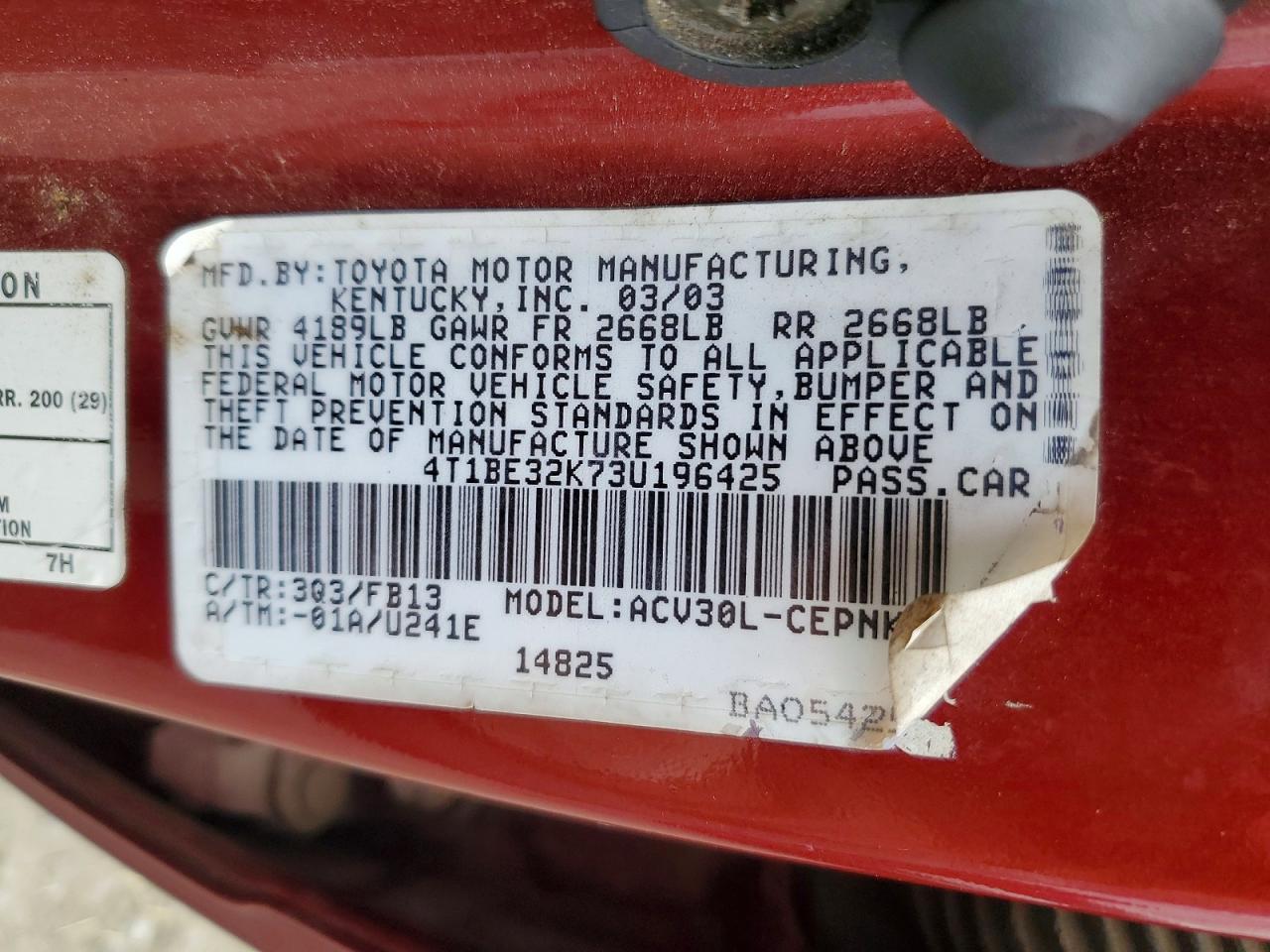 2003 Toyota Camry le
