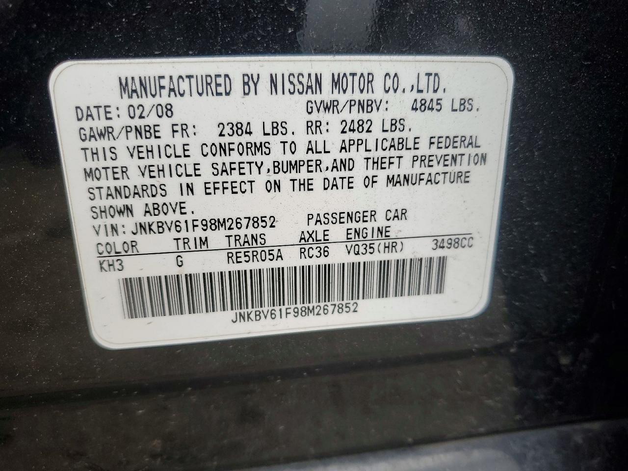 2008 Infiniti G35 x