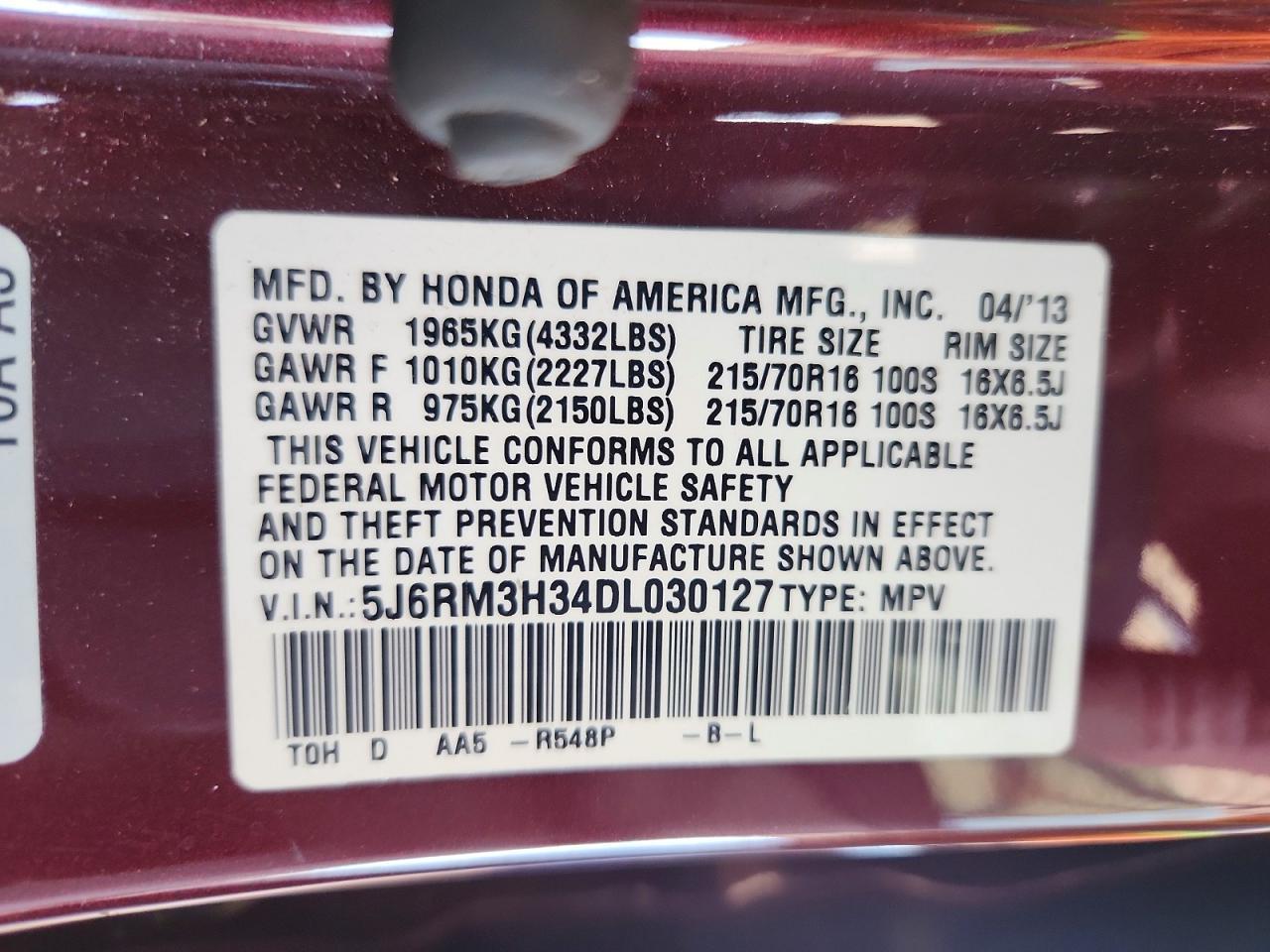 2013 Honda Cr-v lx