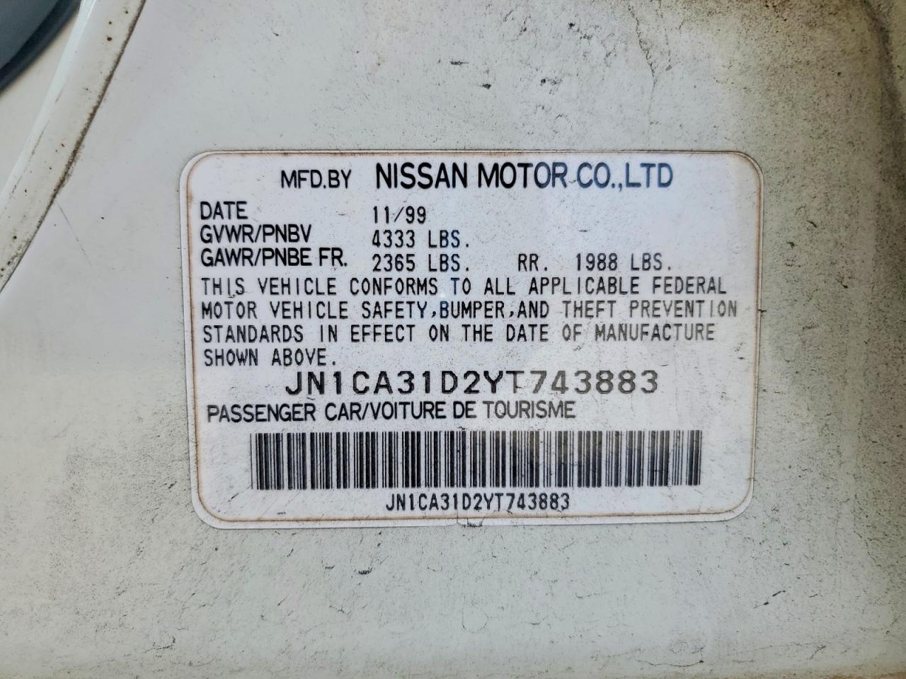 2000 Nissan Maxima gle