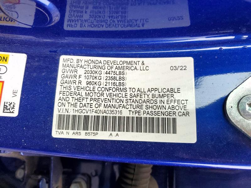 2022 Honda Accord Sport se