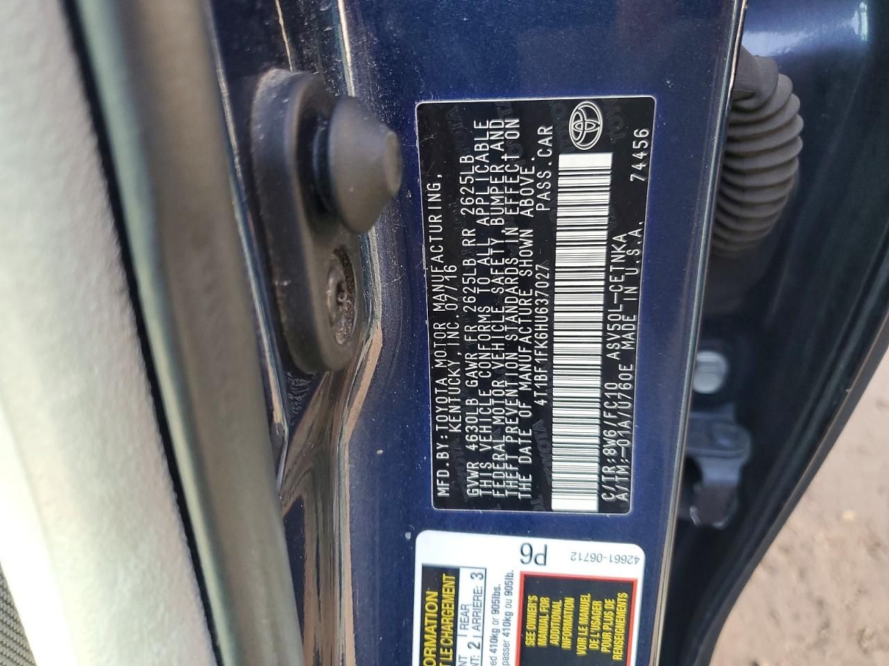 2017 Toyota Camry le