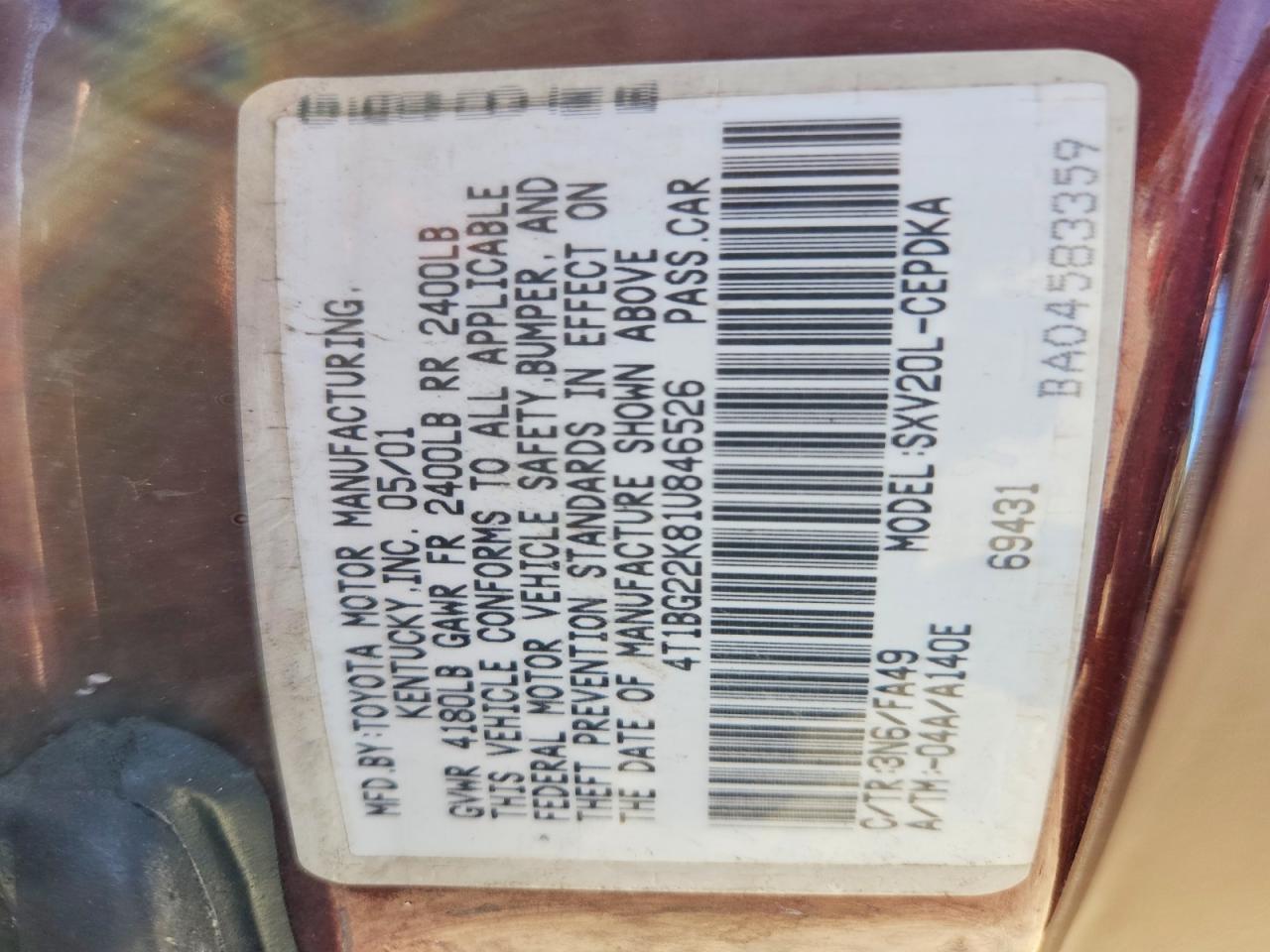 2001 Toyota Camry ce