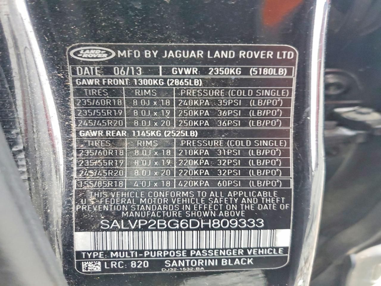 2013 Land Rover Range Rover Evoque Pure Plus