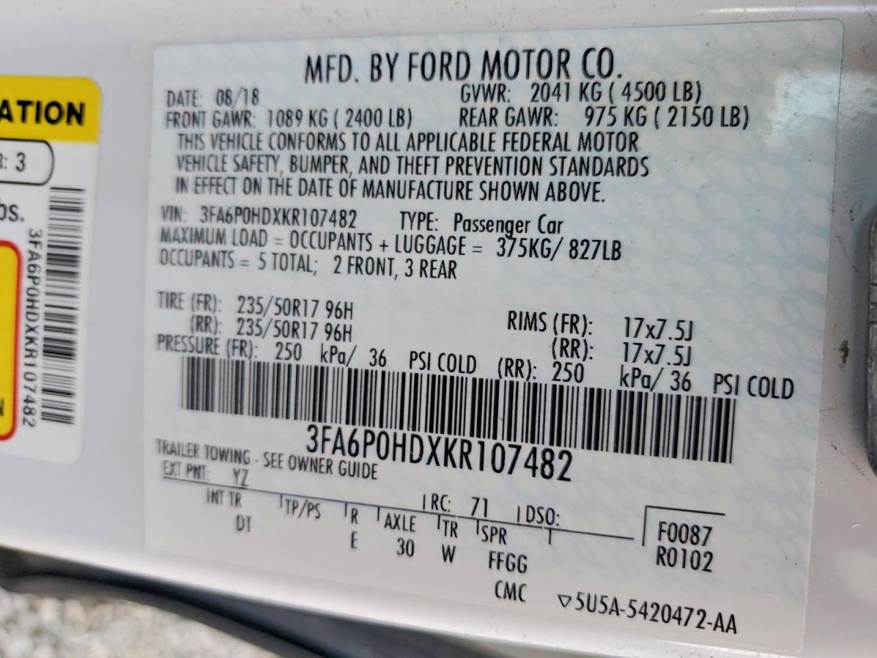 2019 Ford Fusion se