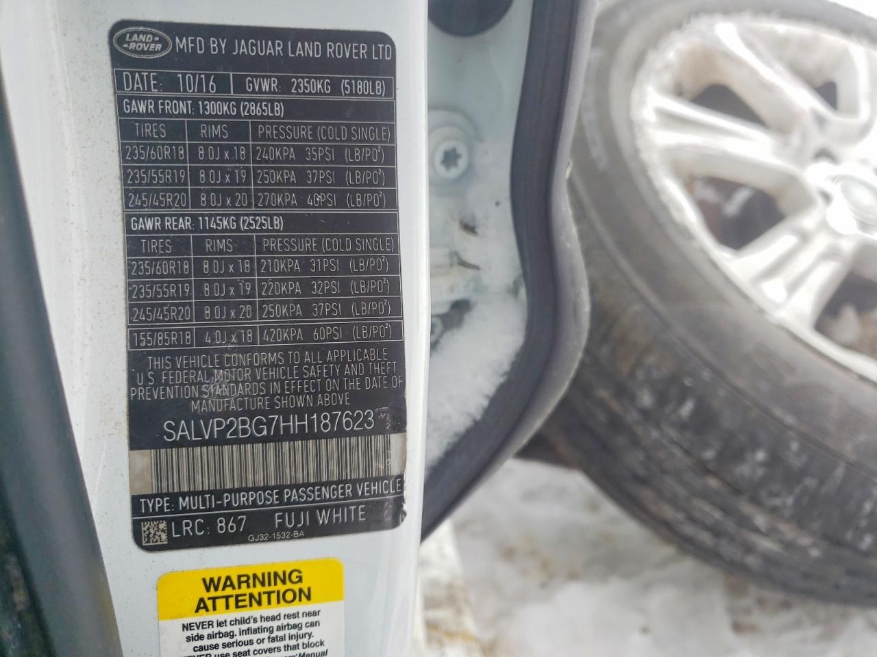 2017 Land Rover Range Rover Evoque se