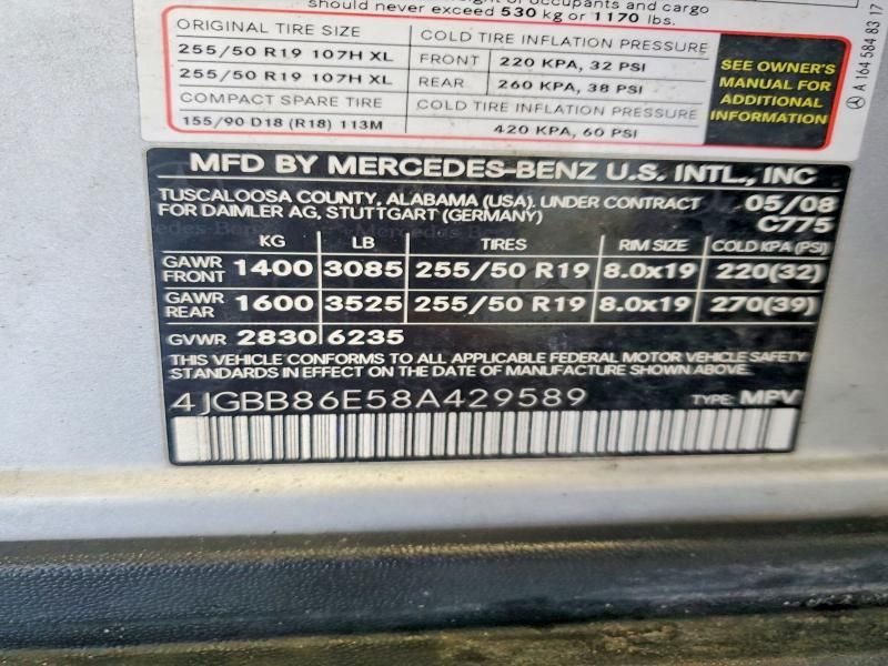 2008 Mercedes-Benz Ml 350