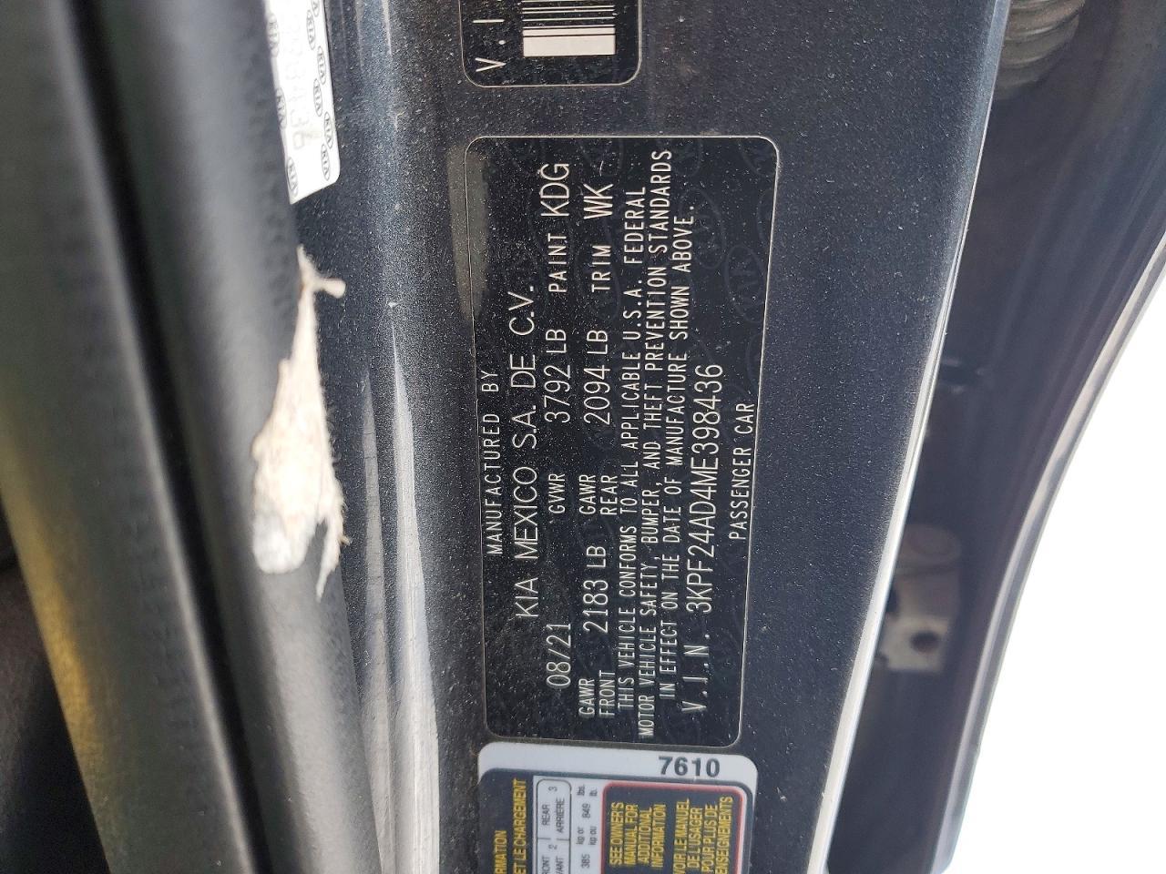 2021 KIA Forte fe