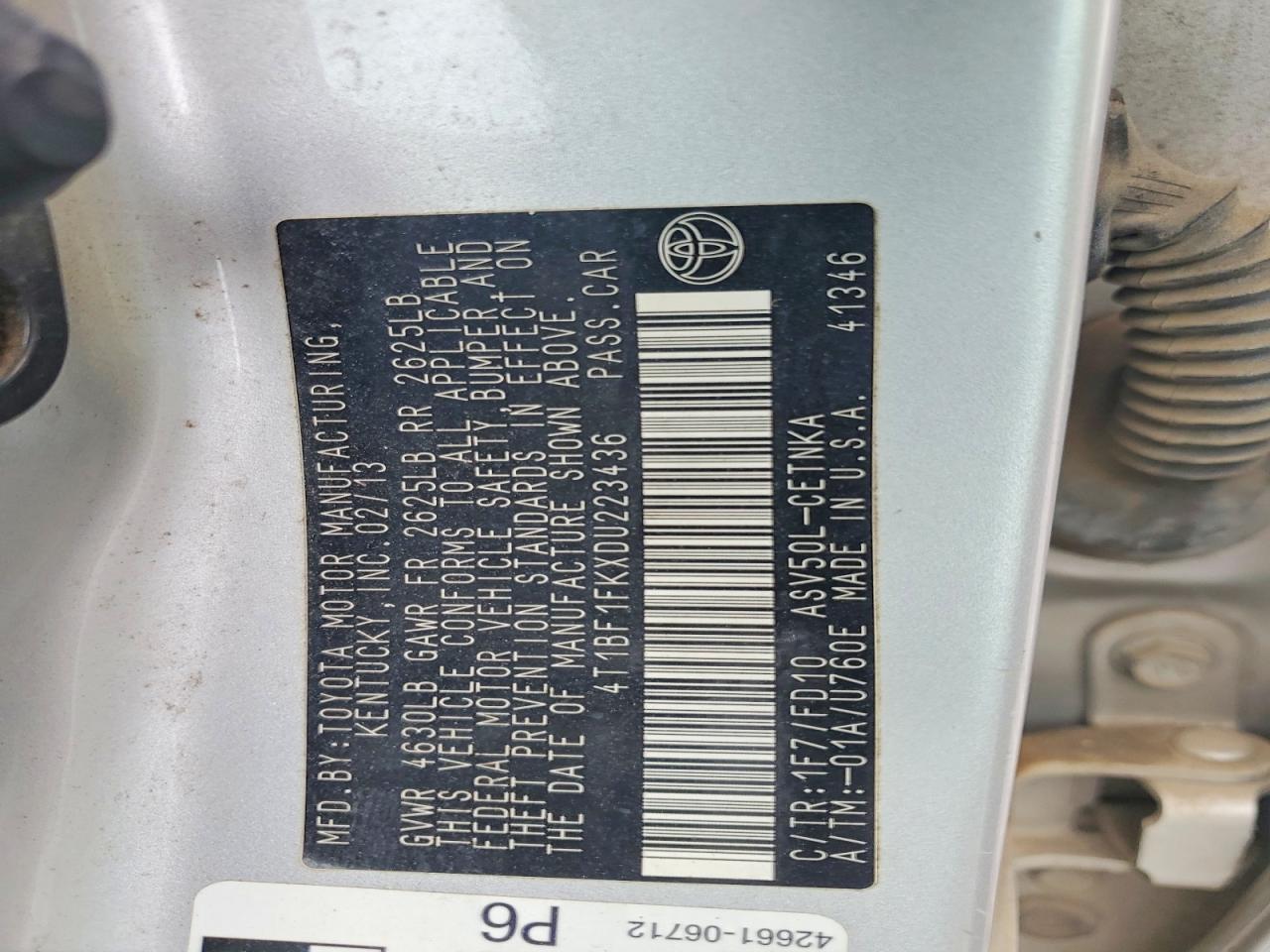 2013 Toyota Camry le