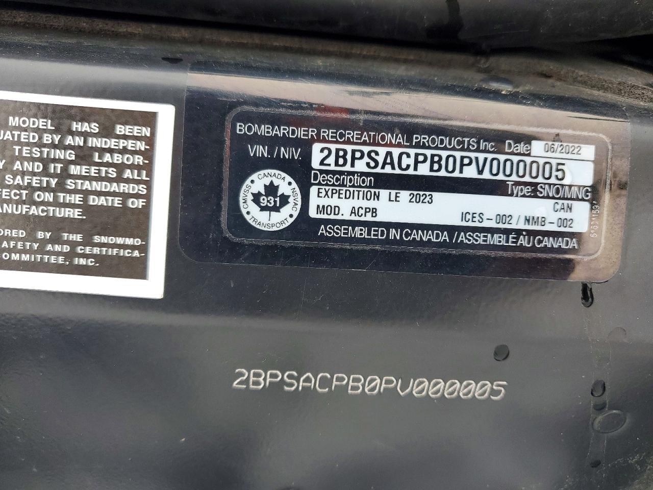 2023 Skidoo Expedition LE 900 AC