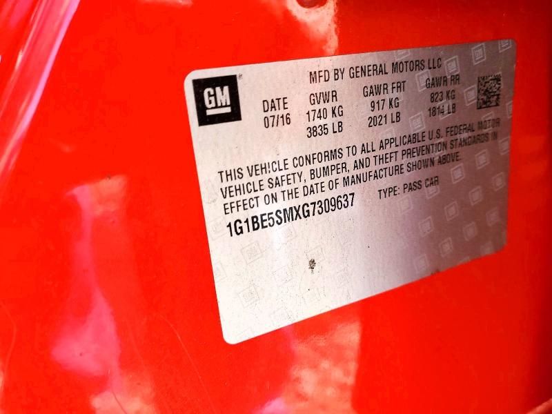 2016 Chevrolet Cruze lt