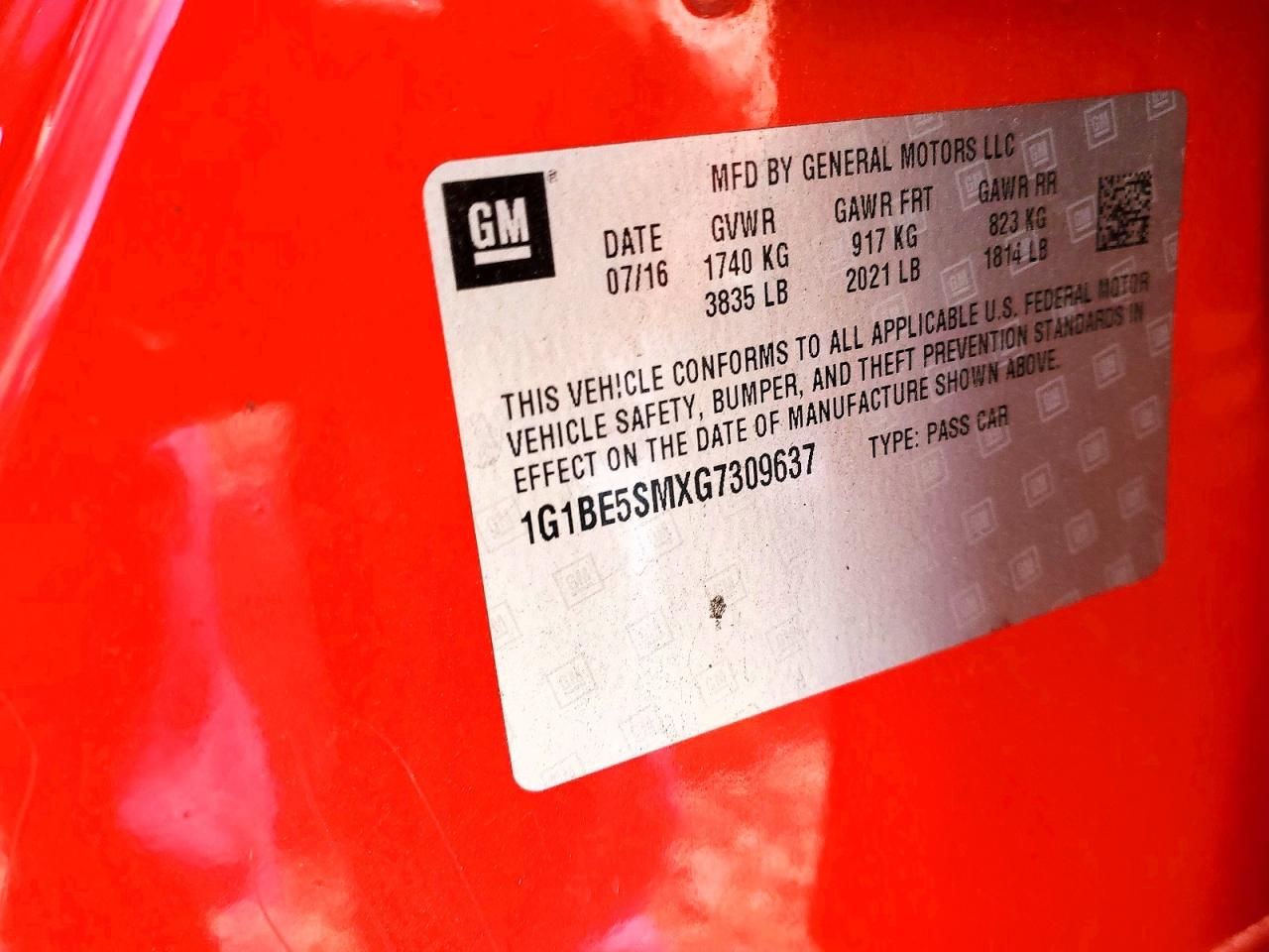 2016 Chevrolet Cruze lt