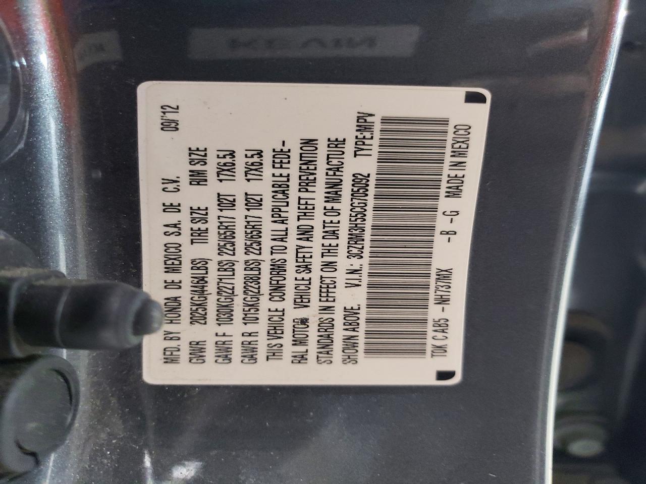2012 Honda Cr-v ex