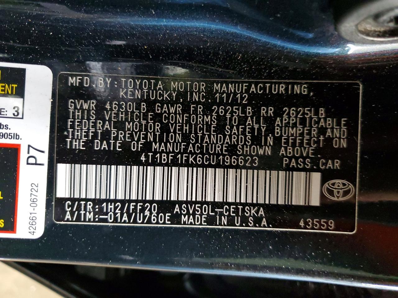 2012 Toyota Camry Base