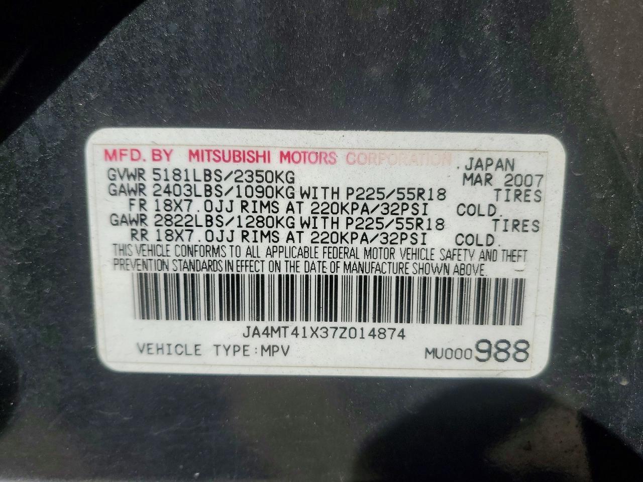 2007 Mitsubishi Outlander xls