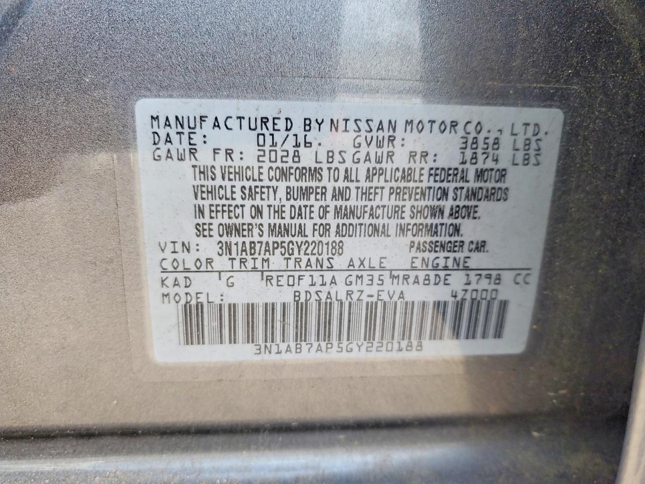 2016 Nissan Sentra sr