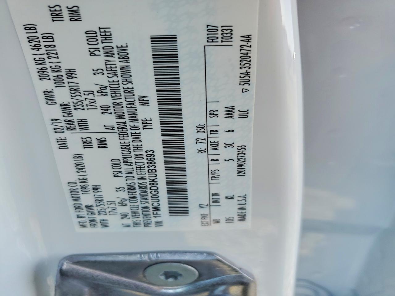 2019 Ford Escape se