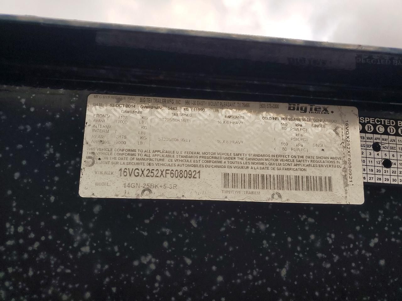 2015 Big Tex TL-Equipment Trailer