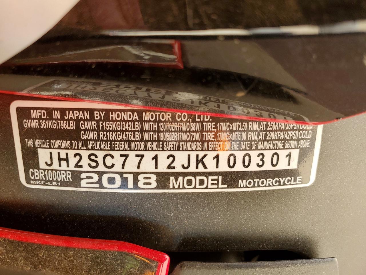 2018 Honda CBR1000 RR