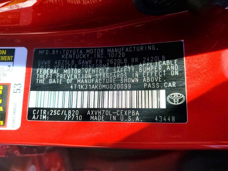 2021 Toyota Camry Hybrid xse