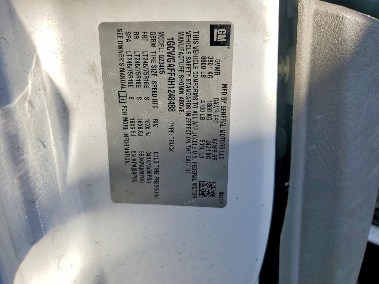 2017 Chevrolet Express G2500