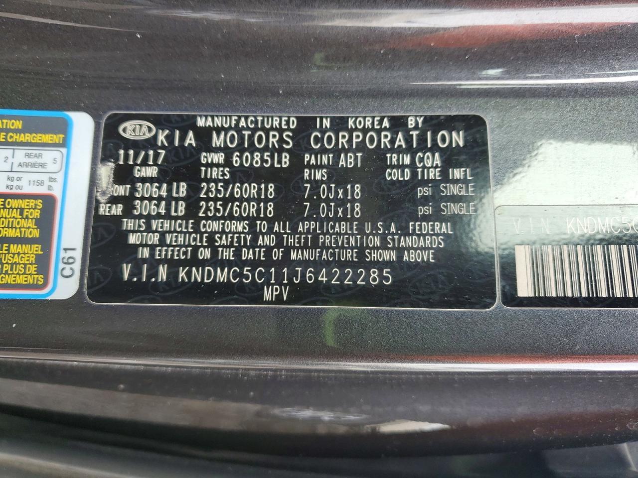 2018 KIA Sedona ex