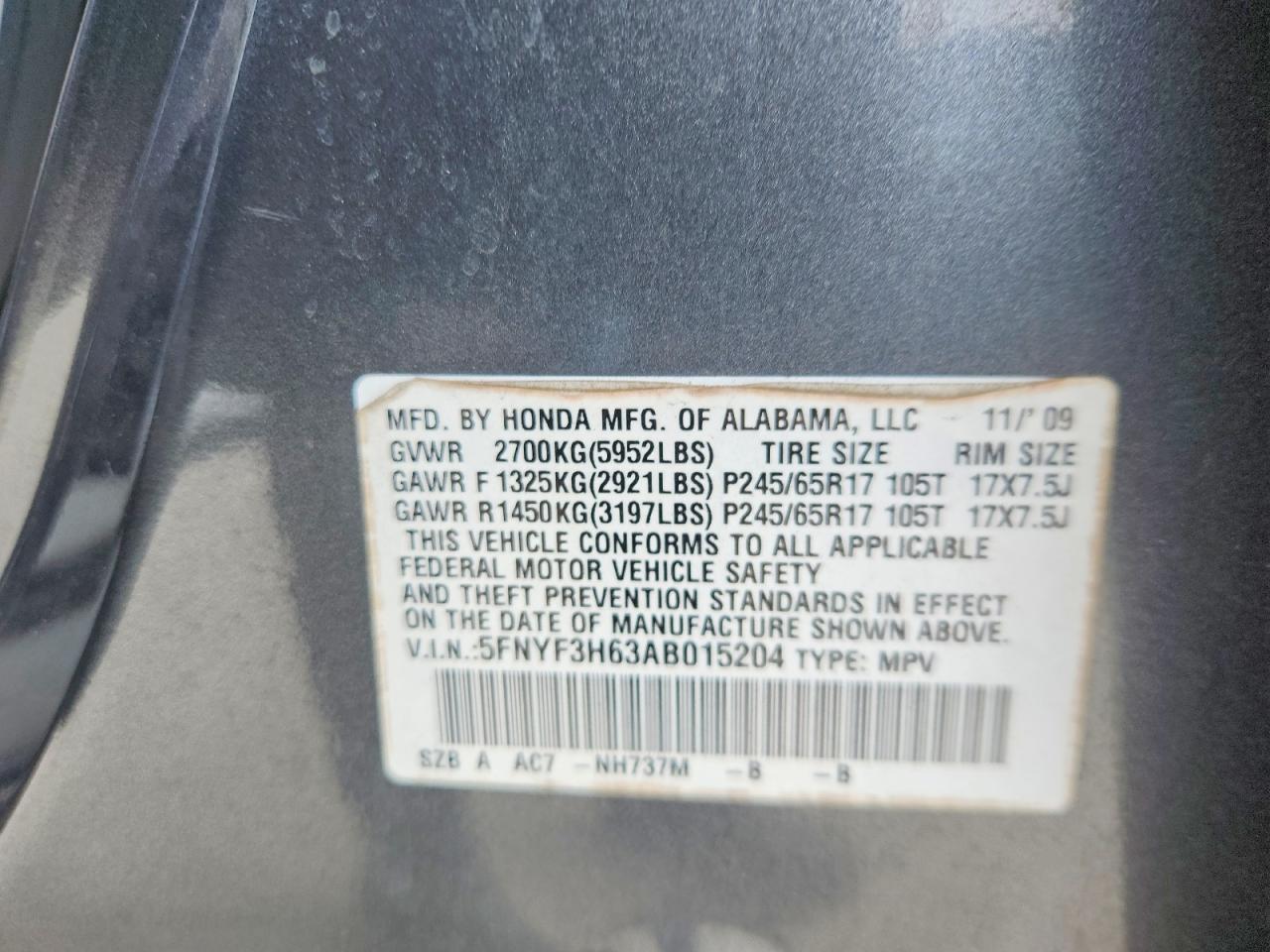 2010 Honda Pilot exl