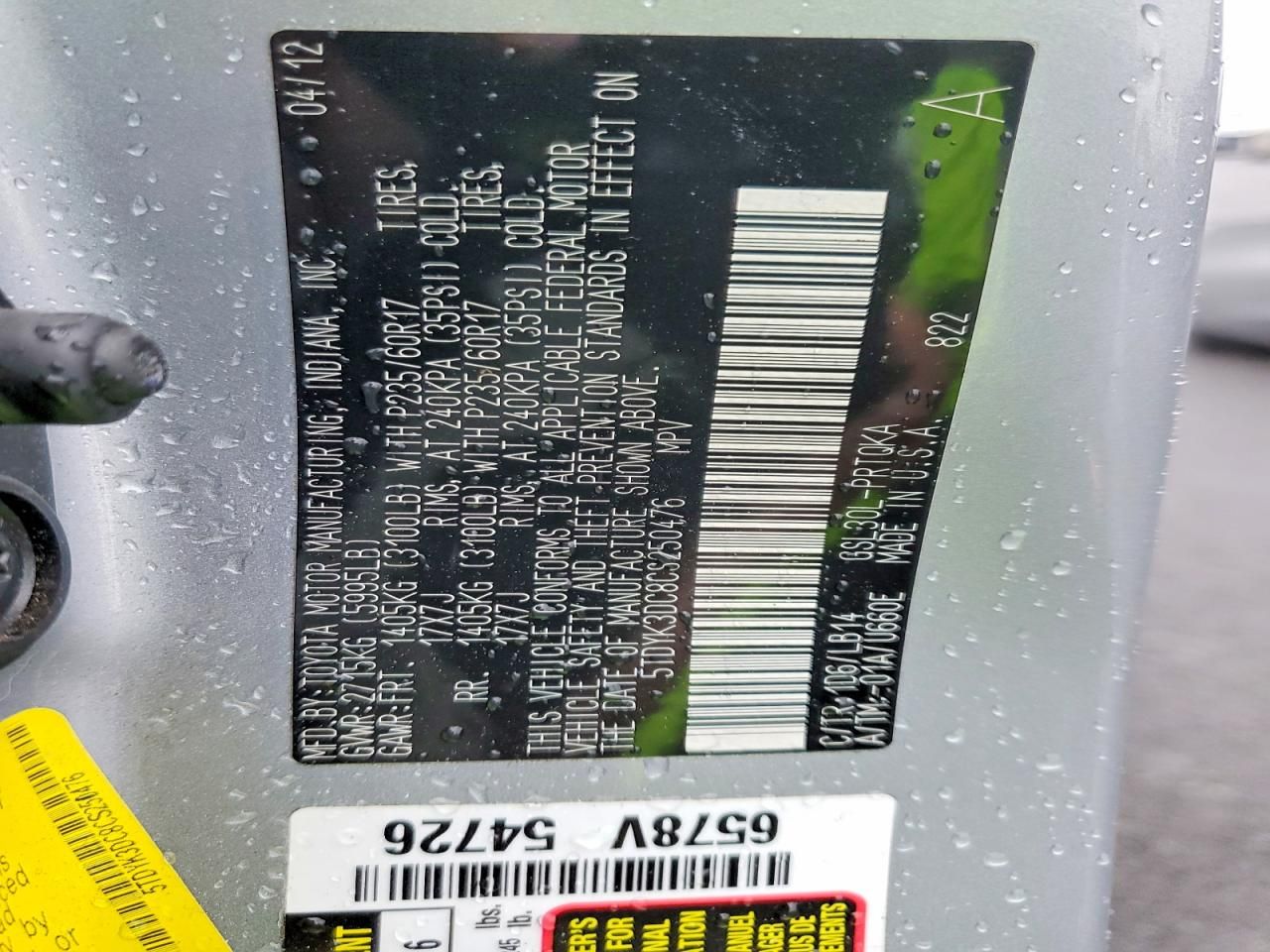 2012 Toyota Sienna xle