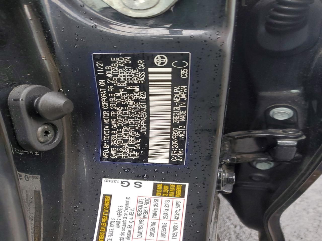 2022 Toyota Corolla le