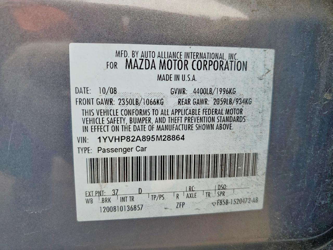 2009 Mazda 6 I