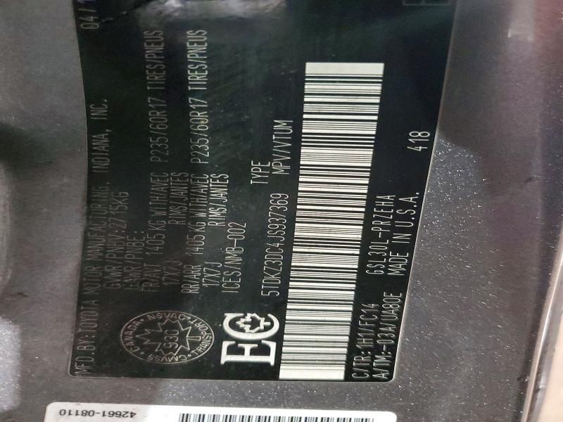 2018 Toyota Sienna le