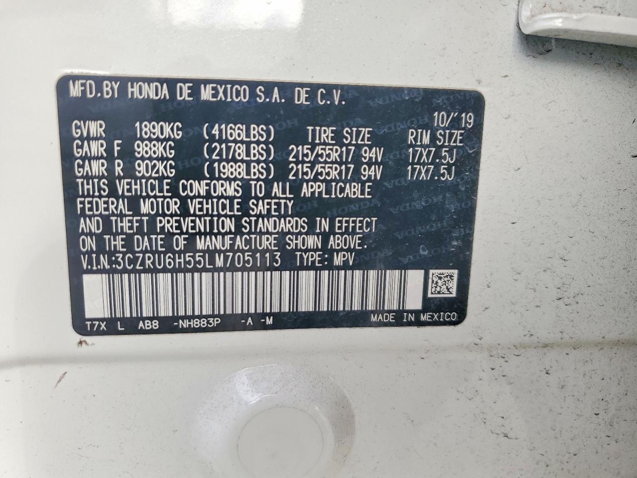 2020 Honda Hr-v ex