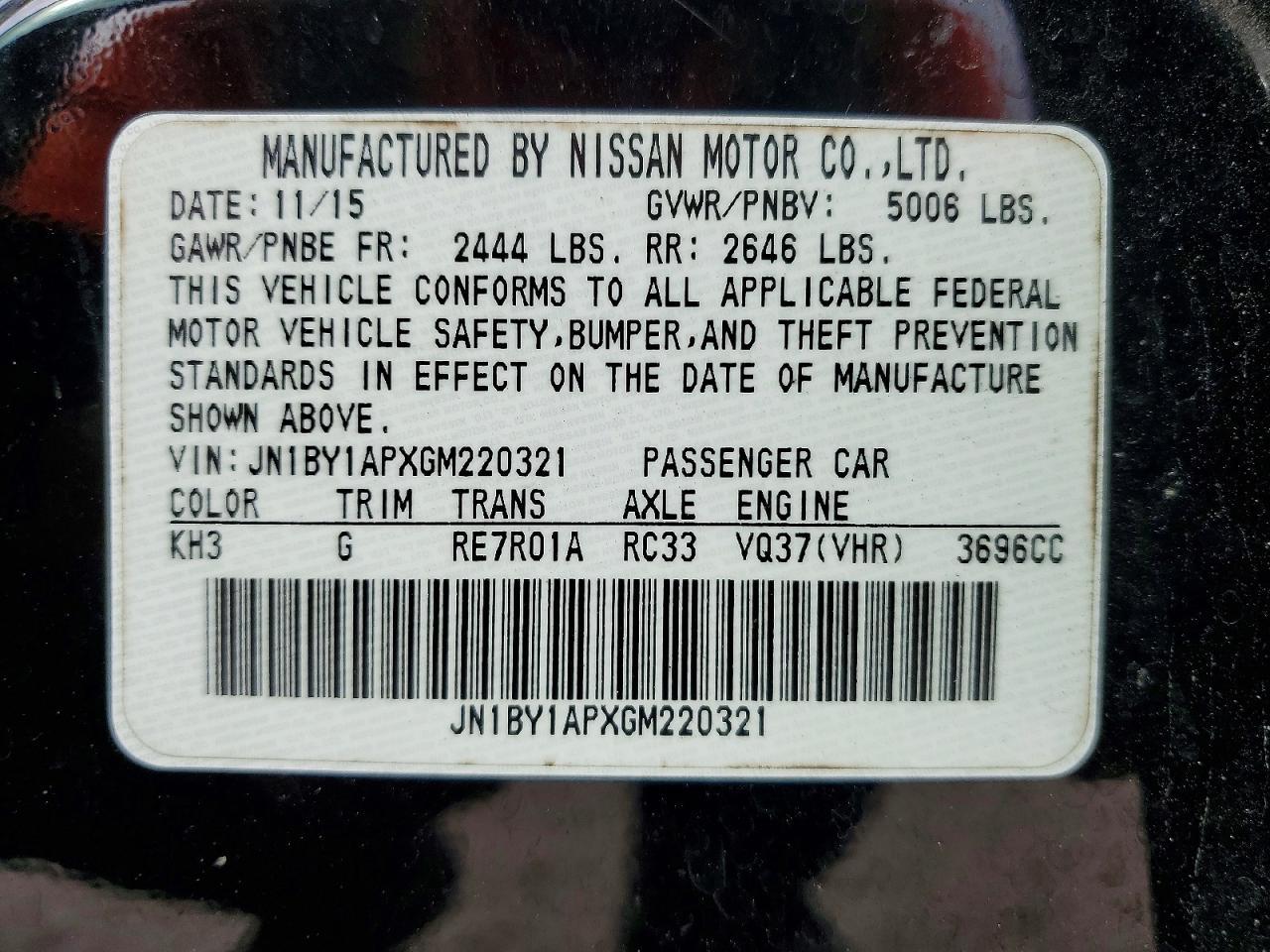 2016 Infiniti Q70 3.7