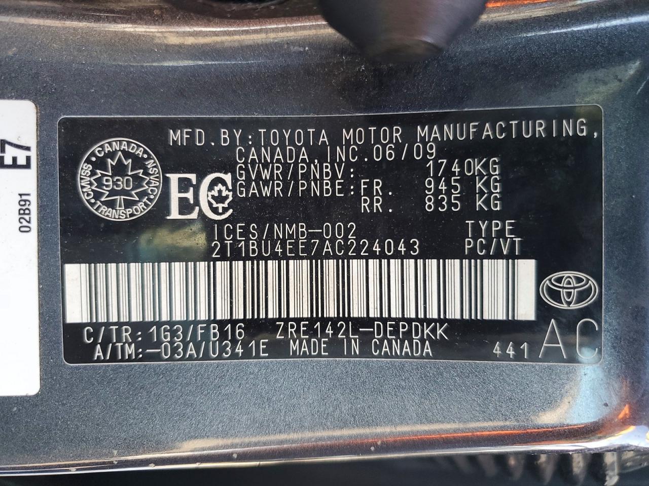 2010 Toyota Corolla Base