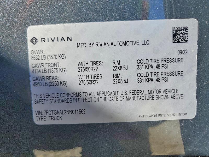2022 Rivian R1T Launch Edition