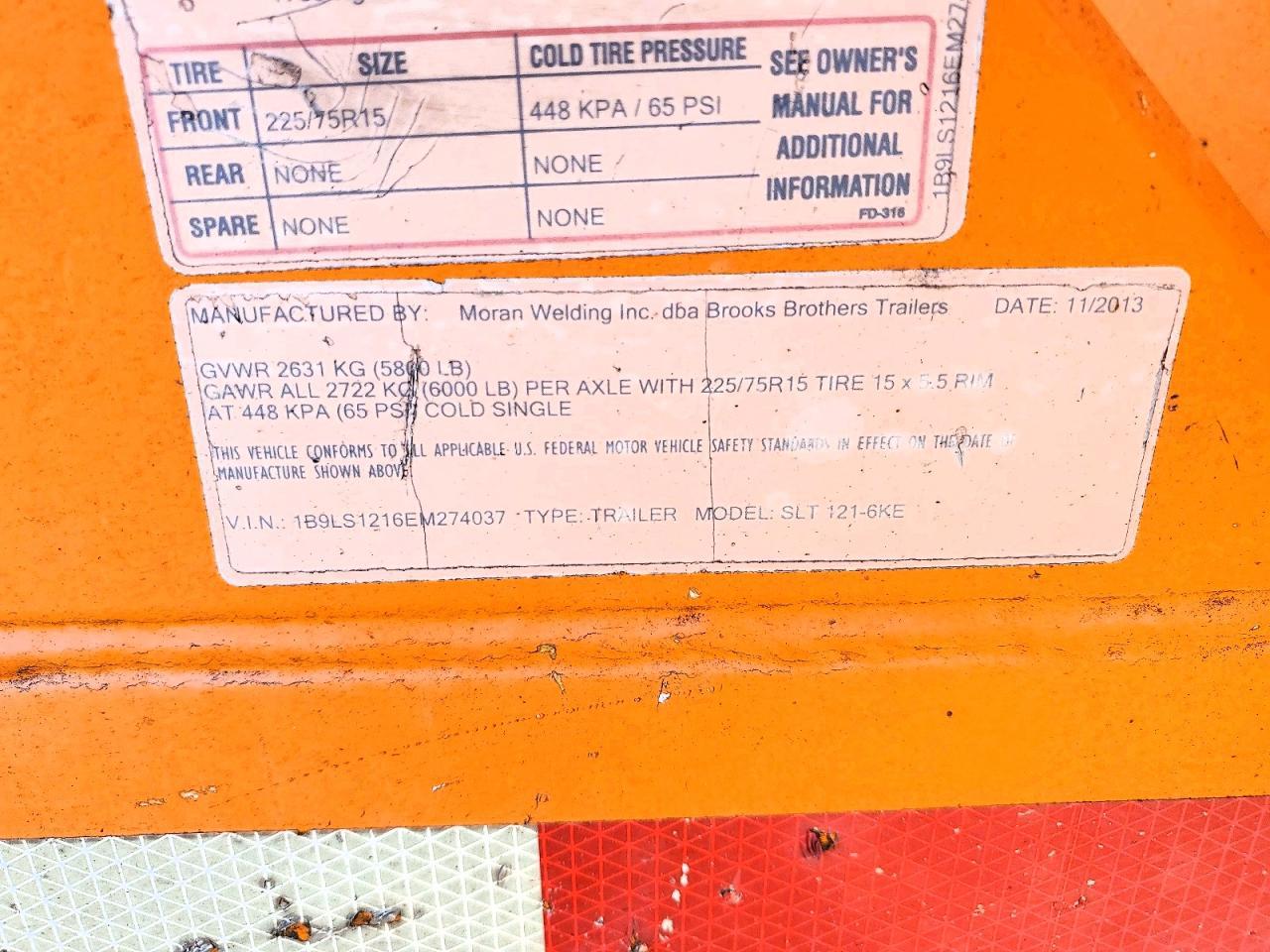 2014 Brookside 2014 KDR8 SLT 121-3.5KE/12' Flatbed