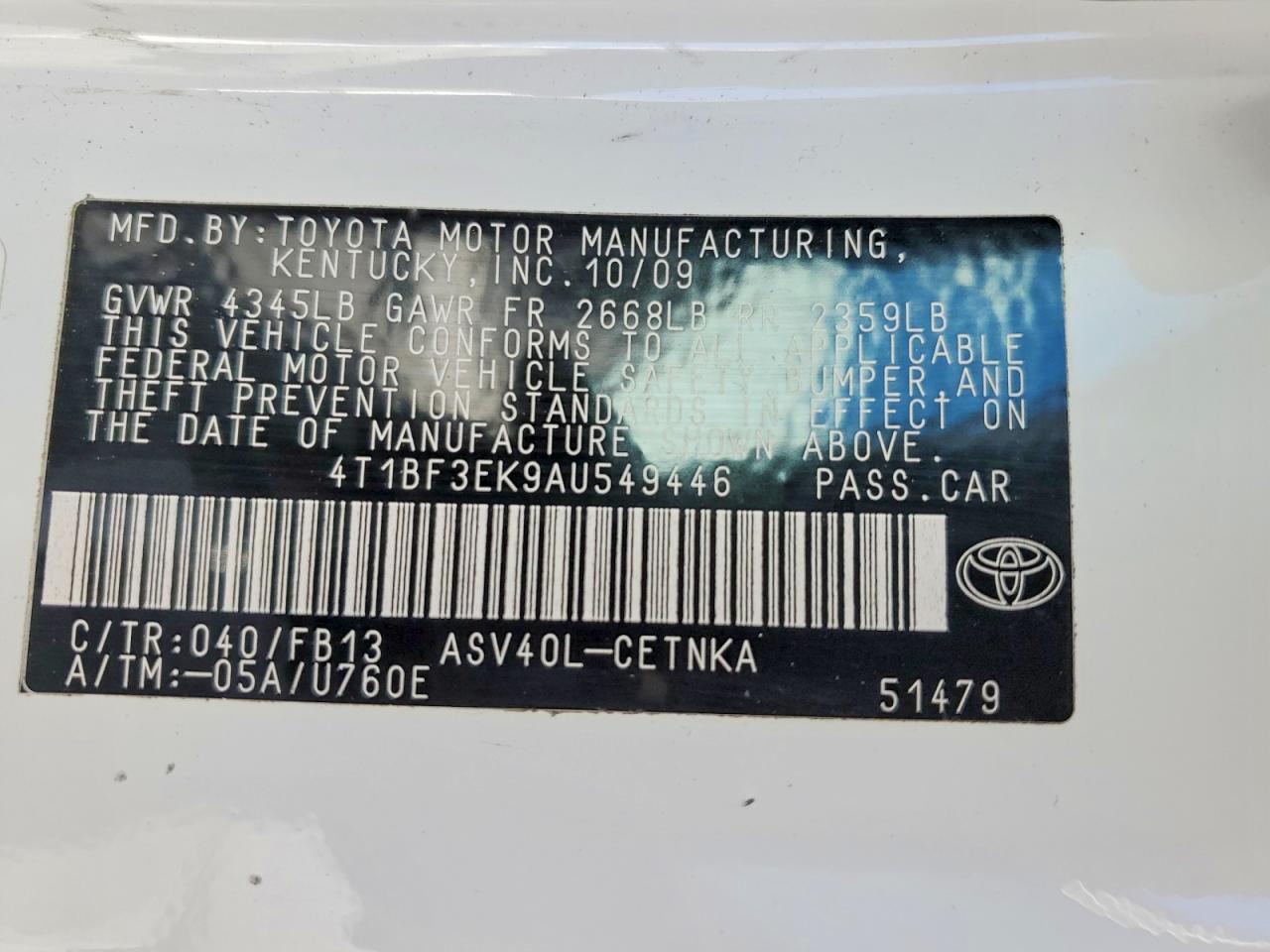 2010 Toyota Camry Base