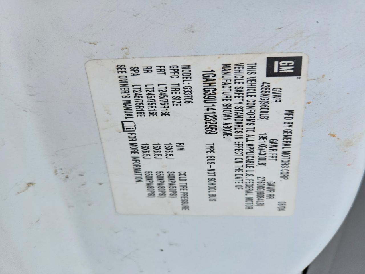 2004 Chevrolet Express G3500