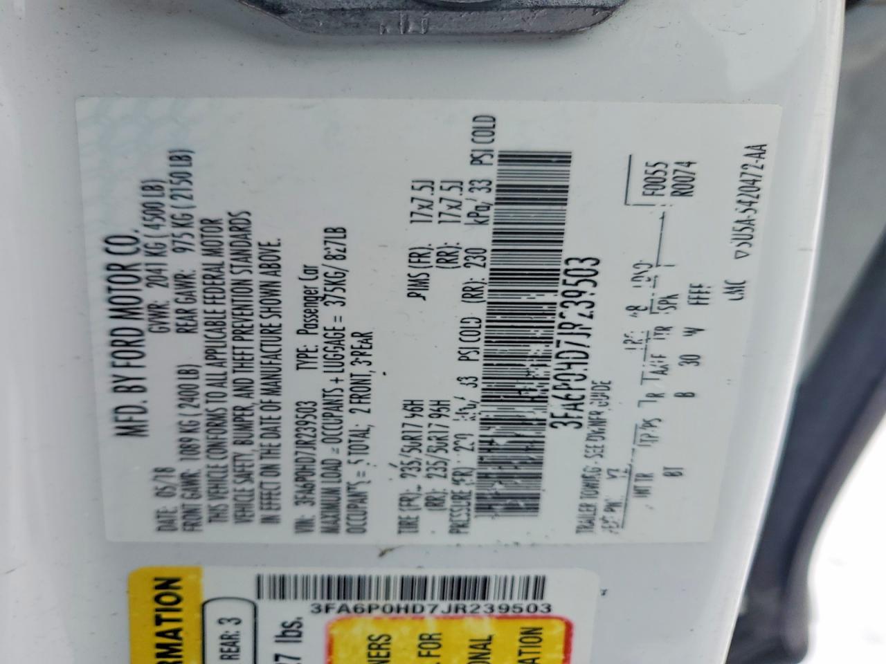 2018 Ford Fusion se
